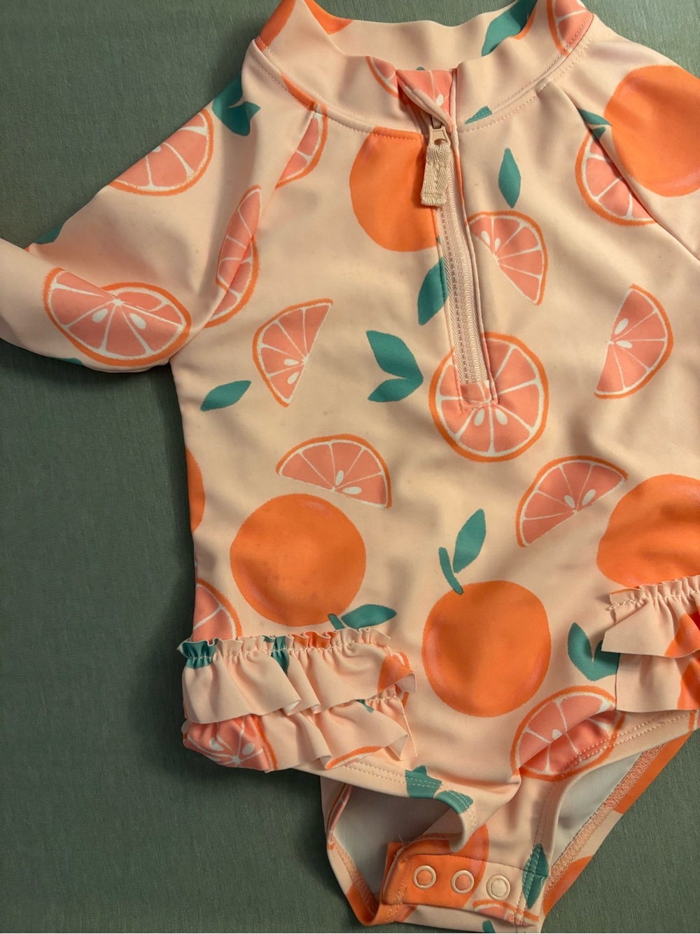 Carters Tangerine Swimsuit - One piece Rashguard - Picture 3 of 4